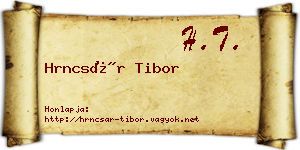 Hrncsár Tibor névjegykártya